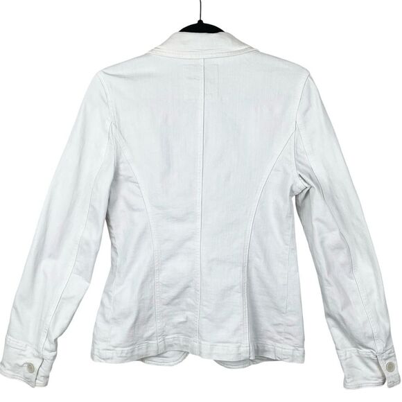 MOTHER Superior ‘The Smoker’ Chalk Denim Jacket Sz S Winter White Casual Chic - Picture 3 of 12